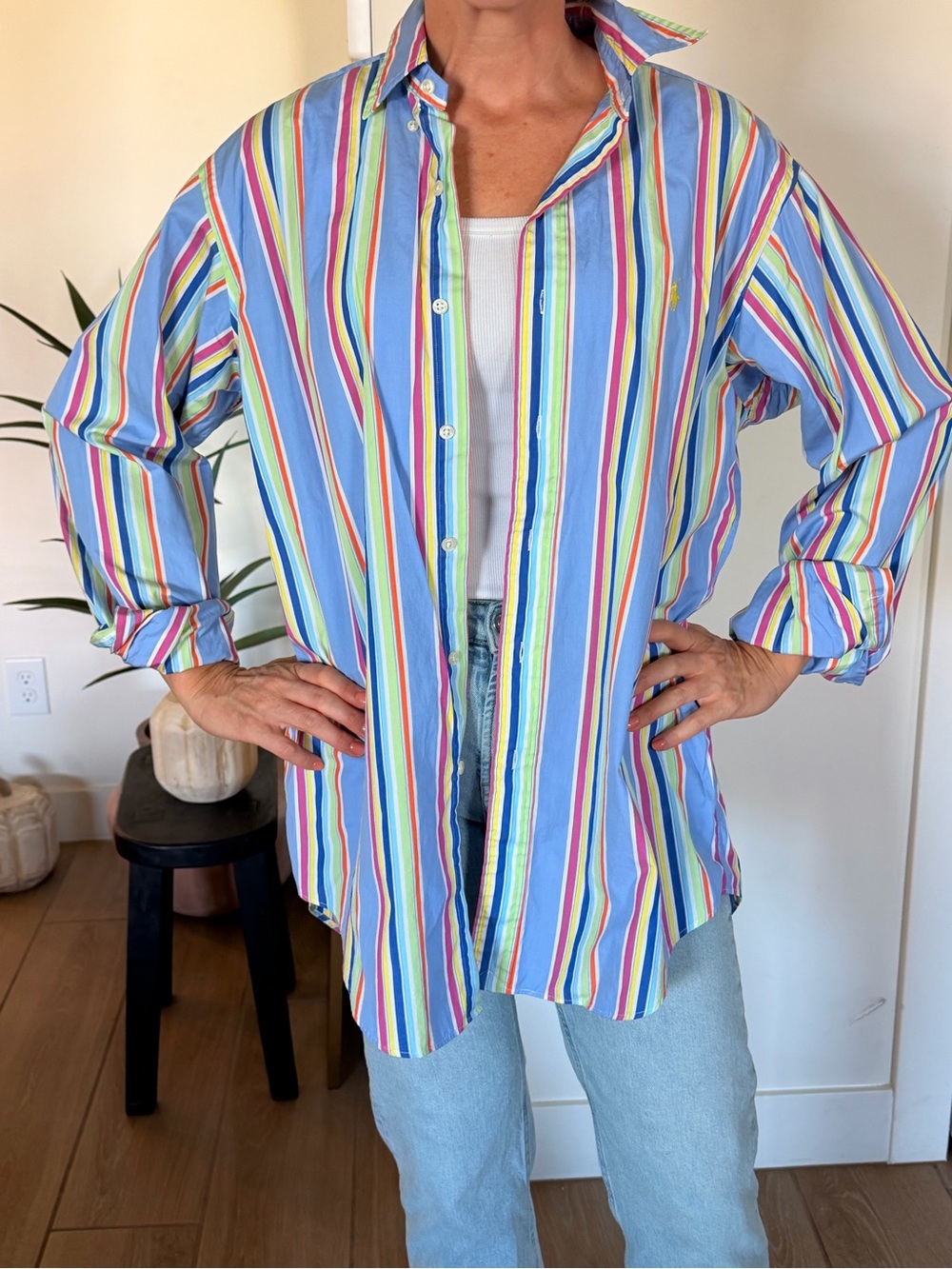 Ralph Lauren Pastel Multistripe Button-Down Shirt